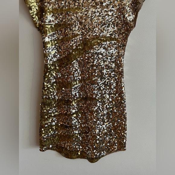 Gold Sequin Mini Dress - Picture 8 of 9